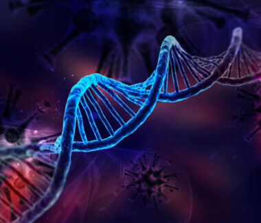 3D Rendered DNA isolated on a colored background