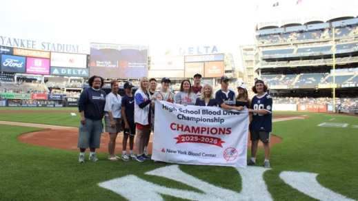 Celebrating NYBC High School Blood Drive Champions at Yankee Stadium