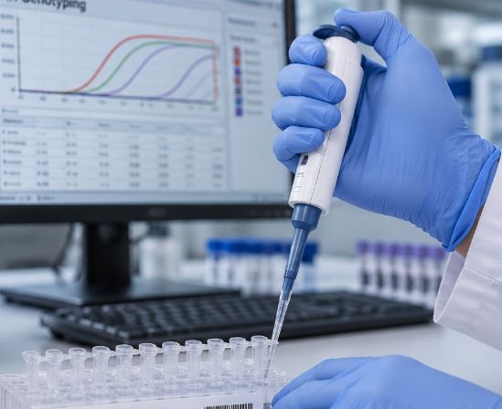 NYBCe laboratory technician conducting RH Genotyping.