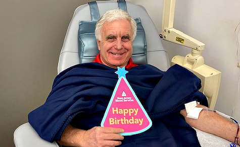 Scotch Plains Donor Celebrates Birthday and 100th Platelet Donation