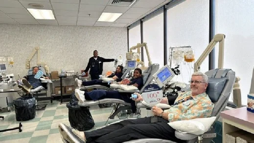 The Lake Success Team Steps Up and NYBC Celebrates Two 100th Donation Milestones