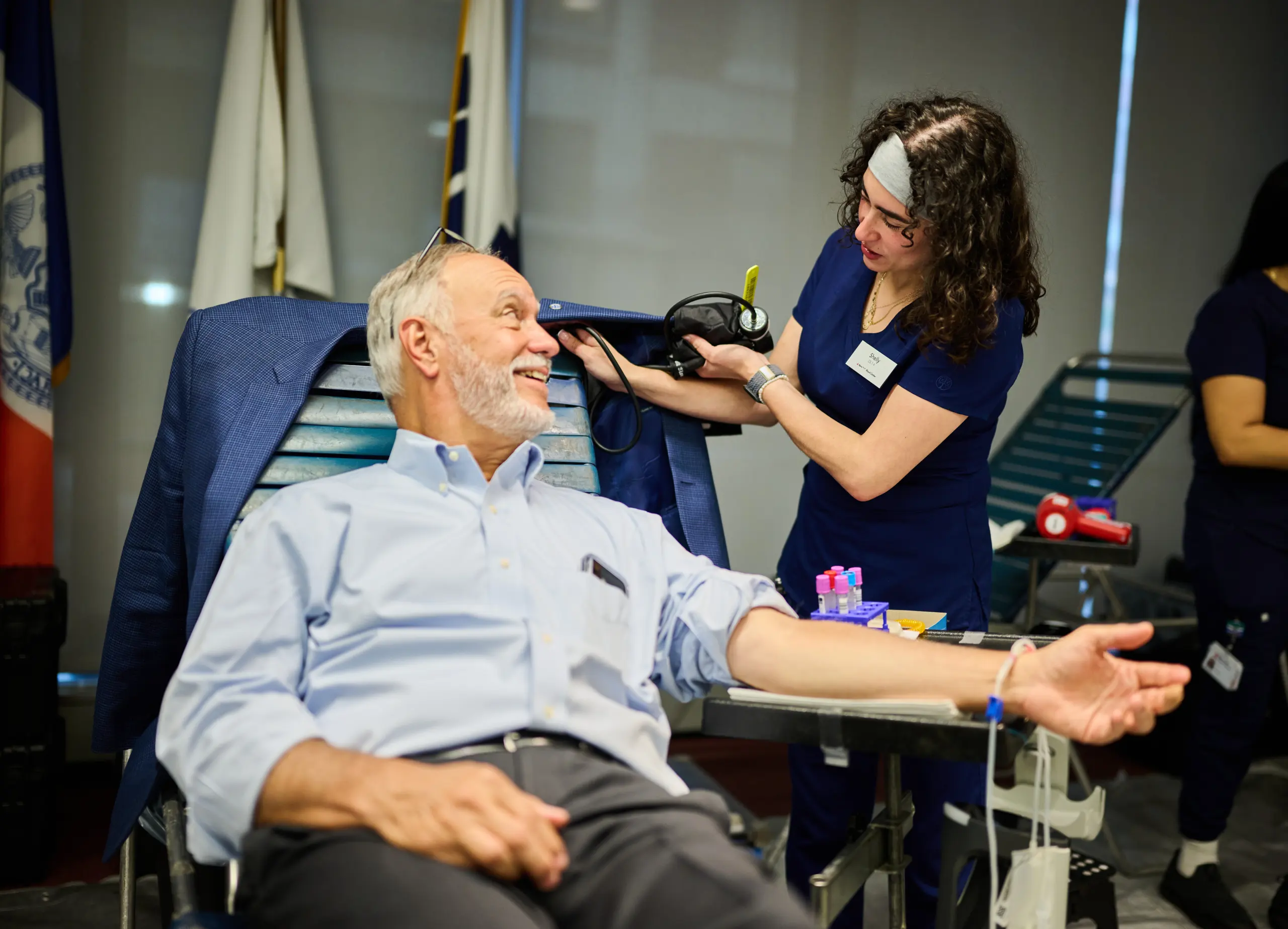 CUNY Chancellor Félix V. Matos Rodríguez donates blood with NYBC